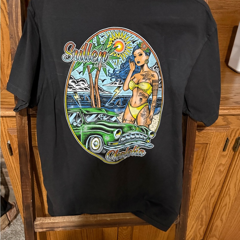 Sullen Black T-Shirt with Vibrant Graphic